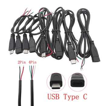 USB Разъем Type-C Удлинитель питания Удлинитель Кабель DIY Зарядка данных USB Type C Штекер Штекер Гнездо 2 / 4-контактный разъем