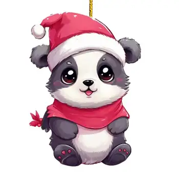 Рождественский кулон панды креативный милые животные панда кулон для рождественского подарка домашний автомобильный декор автомобильные аксессуары