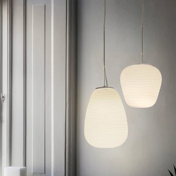 Новый скандинавский белый стеклянный завиток кокон подвесной светильник для кухни обеденный стол кабинет E27 Домашний декор Светодиодный подвесной светильник