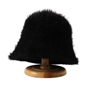 Женская шапка Стильная женская зимняя шапка-ведро Мягкая ветрозащитная рыбацкая шапка для осени-зимнего утолщения теплая женская шапка 0