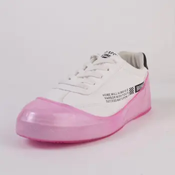  Высококачественные розовые галоши Женщины Мужчины Силиконовый гель Неглубокие бахилы Защита обуви в дождливый день Плюс размер Водонепроницаемая дождевая обувь