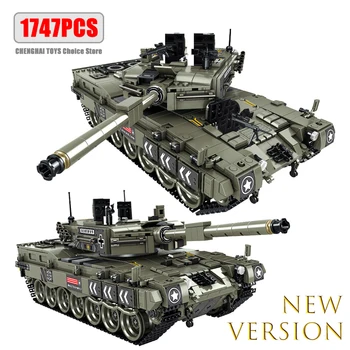 WW2 Военный Leopard 2A4 Боевой танк Серия Строительные блоки Кирпичная модель MOC Армейское оружие Мальчик Набор Детская игрушка Детский рождественский подарок