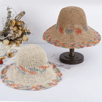 Новый пляж складной Кепки женские женские шапки для солнца летняя шляпа Соломенная шляпа Шляпа-ведро шляпа для гольфа женская защита от ультрафиолета солнечная шляпа