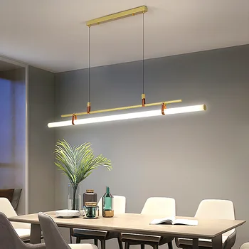 Минималистичный подвесной светильник для столовой Скандинавский обеденный стол современный минималистичный дизайн трубчатый подвесной светильник