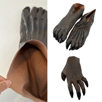 B36D Реалистичные перчатки Чехлы для обуви Латекс Костюм для рук / ног Волчьи покрывала для ног Волчья лапа Перчатки Подарки
