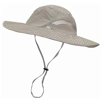 Охлаждающая шляпа Ледяная шляпа с широкими полями, летняя охлаждающая шляпа Кондиционер Полотенце Защита от ультрафиолета для женщин Мужчины Светло-серый M6CC