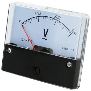 прямоугольный аналоговый панельный измеритель напряжения переменного тока 0-300 В DH670