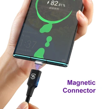  Магнитная быстрая зарядка Линия данных 66 Вт Быстрая зарядка Сильная магнитная зарядная линия Micro USB Type-C 5A для ноутбука