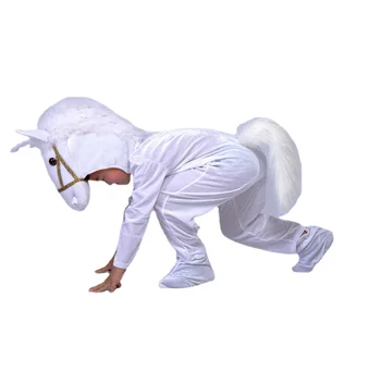 Детский косплей Костюм белой лошади Аниме Коричневая лошадь Комбинезон для вечеринок унисекс Пурим Малыш Хэллоуин Косплей Костюмы