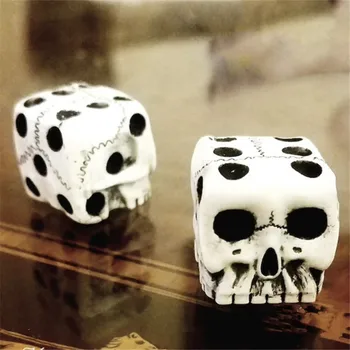 Хэллоуин Белый череп Кубики Косплей Костюмы Реквизит Кости Дьявола Причудливый подарок