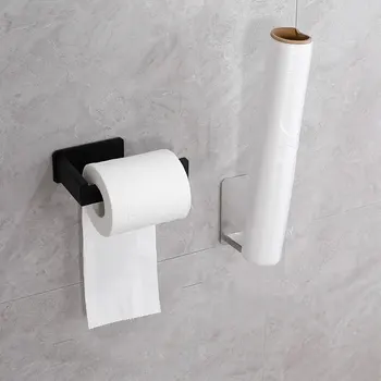  Самоклеящийся держатель для туалетной бумаги из нержавеющей стали с защитой от падения Простая установка крючка для полотенец
