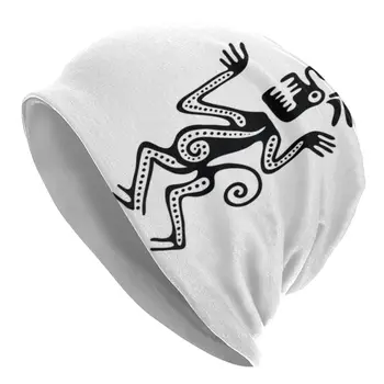 Вязаная зимняя шапочка унисекс Теплая лыжная вязание крючком Сутулая шапка Мягкая майя Стиль Женщины Мужчины Шапочка