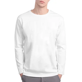 A3410 Совершенно новые мужские футболки с длинным рукавом из 100% хлопка Мужские футболки Pure Color Мужская футболка с о-образным вырезом Мужская футболка Топ-футболки для мужской одежды