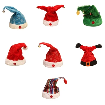 Плюшевый Поющий Санта-Клаус Шапка Мюзикл Электрическая Рождественская Шляпа Рождественская Тема Новогодняя Дропшиппинг Дропшиппинг