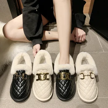 2024 Новая мода Зимние женские зимние сапоги Короткие хлопковые туфли Корейская теплая удобная обувь на низком каблуке Женская обувь
