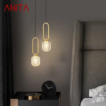 ANITA Современный латунный подвесной светильник Светодиодный золотой медный подвесной светильник Креативный декоративный для дома Гостиная Спальня
