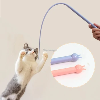 Имитация кошачьего хвоста мыши, забавная палочка, силиконовый длинный хвост, интерактивные игрушки для кошек, товары для охоты на котят