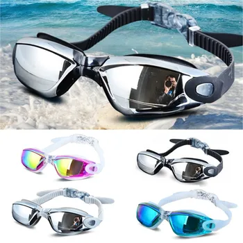 Профессиональные силиконовые очки для плавания с защитой от запотевания Гальваническое УФ-покрытие для плавания для мужчин и женщин Очки для дайвинга и водных видов спорта