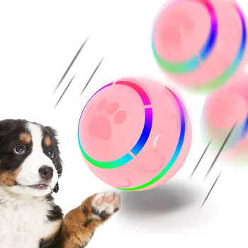 Интерактивная игрушка для собак Прочный автоматический катящийся мяч со светодиодными вспышками для собак маленькой и средней породы, игрушки для собак Wicked Ball