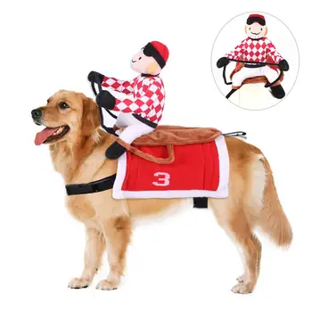Домашнее животное Собака-жокей Костюм для скачек Смешная одежда Товары для домашних животных Фотореквизит для декора вечеринки на Хэллоуин
