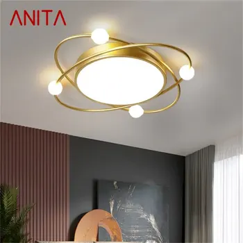 ANITA Nordic Потолочный светильник Современные золотые круглые светильники Светодиодные домашние декоративные для гостиной