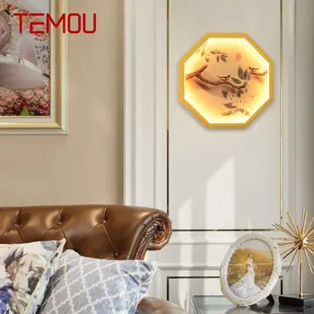 TEMOU Внутренняя настенная картинная лампа Светодиодные современные креативные цветы и птицы Бра для дома Гостиная Спальня Прикроватная 0