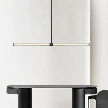 Итальянский минималист Современный минималистичный ресторан Люстра Барная стойка Скандинавский креативный стеклянный дизайн высокого класса длинная лампа