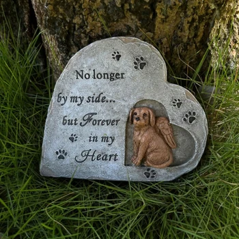 Надгробие для собаки Смола Собака Мемориальный Маркер Сердце Маркер Для Домашних Животных На Заднем Дворе Кладбища Мемориальная Утрата