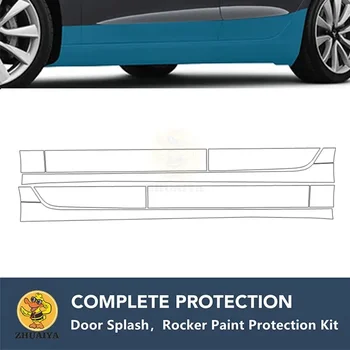 PreCut Rocker Panels Защита краски Прозрачный комплект защиты бюстгальтера 7,5 мил TPU PPF для AUDI A6 S6 PRESTIGE PREMIUM PLUS 2019-2023