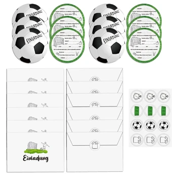 Футбольные тематические приглашения на день рождения, набор из 12 уникальных немецких футбольных пригласительных билетов для мальчиков и девочек Дропшиппинг