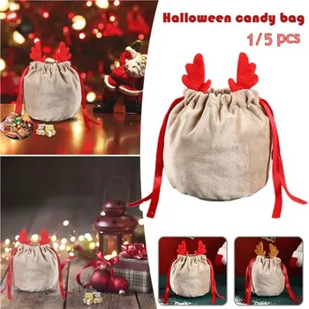 Рождественские сумки для конфет Сумки с рогами Бархат Draw String Bunny Подарочные упаковочные сумки Дропшиппинг Сумки Украшение для вечеринок