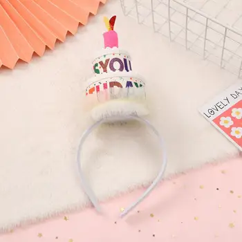 Повязка на день рождения Шляпа на день рождения ручной работы Детская девочка Принцесса Марлевая повязка на голову