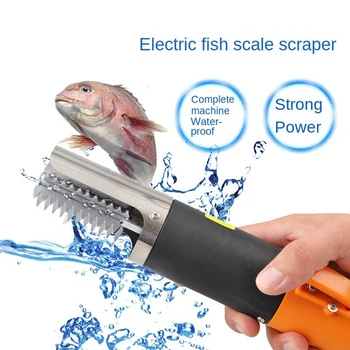  Electric Fish Scaler 6800Прямое и обратное средство для удаления рыбьей чешуи Очиститель инструментов для морепродуктов Водонепроницаемый портативный очиститель Вилка ЕС Оранжевый