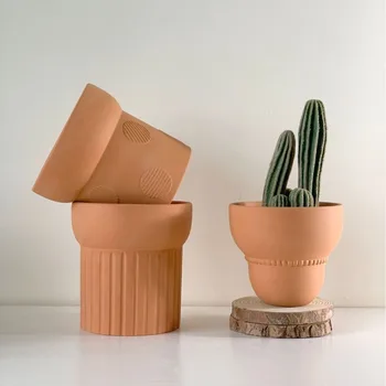 Простой красный гончарный горшок с высокой воздухопроницаемостью и проницаемостью Nordic Green Plant Creative Pottery Pot