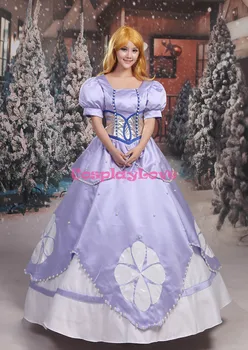 CosplayLove Custom Made First Sofia: Sofia Princess Light Purple Dress Косплей Костюм для рождественской вечеринки на Хэллоуин