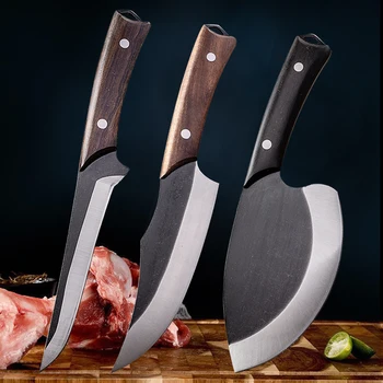 Кованый нож мясника для обвалки Профессиональный нож для разделки мяса Шеф-повар Нож для нарезки мяса для домашней рыбалки Инструменты для охоты на открытом воздухе