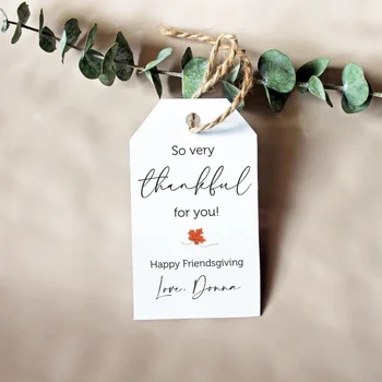 25 Пользовательские теги Friendsgiving Favor - Теги Благосклонности на День Благодарения - Так что очень благодарные теги праздничных подарков, Теги благосклонности тыквы