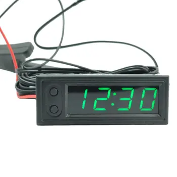 2020 Горячая новейшая распродажа Полезная автомобильная вольтметр Красные наружные часы PP DC 5-27V Внутренний термометр Светодиодный цифровой дисплей 1