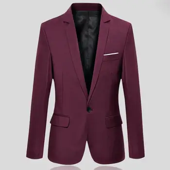 Классический деловой блейзер с клапанами карманы верхняя одежда мужская пиджак с одной пуговицей и лацканом пиджак 1