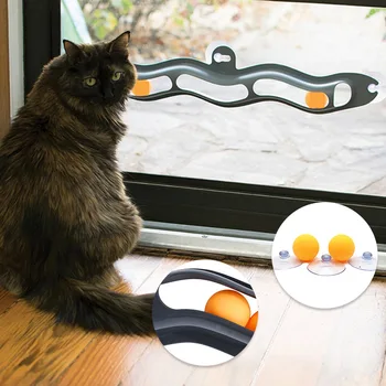  Pet Присоска Орбитальный мяч Игрушка Адсорбционная стеклянная присоска Подоконник Кошка Игрушка 1