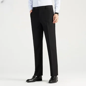  Новые летние тонкие плиссированные гладкие мужские брюки с высокой талией деловой повседневный мужской костюм брюки складка против морщин платье брюки A22 1