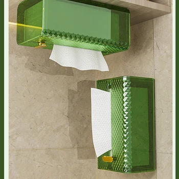 3 шт. Удобный декор для ванной комнаты Клей Салфетка Органайзер Держатель для бумаги Настенная коробка для салфеток 2