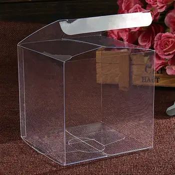  10/25 шт. 4x4x4 см прозрачная пластиковая упаковочная коробка из ПВХ прозрачная коробка для конфет Apple Box для подарка Свадебная вечеринка ПВХ пластиковая упаковочная коробка 3
