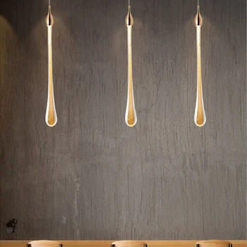 Nordic LED Роскошные хрустальные люстры Лампы для капли воды Спальня Прикроватная кровать Современный простой бар Декоративное освещение люстры 3