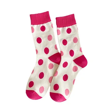2023 Новые дизайнерские носки Осень-зима Розовые фрукты Носки Dot Stripe Middle Tube Socks Ins Fashion Kawaii Harajuku Женские носки 4