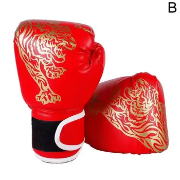 Боксерские перчатки Профессиональный тигр Дышащая искусственная кожа Тайские тайские перчатки Перчатки Пламя Санда Боксерские боксы Перчатки для боя Муай T Y7l1 4