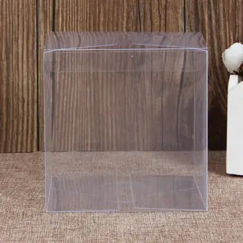  10/25 шт. 4x4x4 см прозрачная пластиковая упаковочная коробка из ПВХ прозрачная коробка для конфет Apple Box для подарка Свадебная вечеринка ПВХ пластиковая упаковочная коробка 5