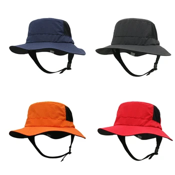 мужская пляжная кепка для серфинга сетчатая дышащая шляпа от солнца UPF50+ Летний рыболовный ремень на открытом воздухе Подбородок Регулируемое ведро Шляпа Водный спорт Унисекс 5