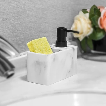  Жидкость для мытья посуды пресс-типа Бутылка Раковина в ванной комнате Дозатор кухонного мыла Смола с губкой для щетки для посуды 5