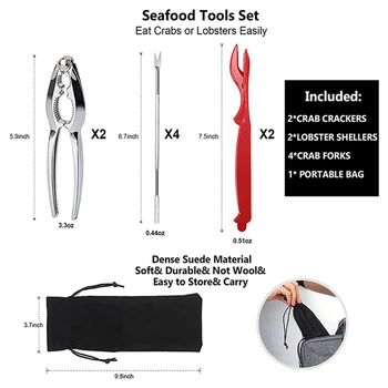 Новые крабовые крекеры и инструменты, омары - 6 крекеров из крабовых ножек и 12 вилок для крабовых ножек Прочный и долговечный, устойчивый к ржавчине и многоразовый 5